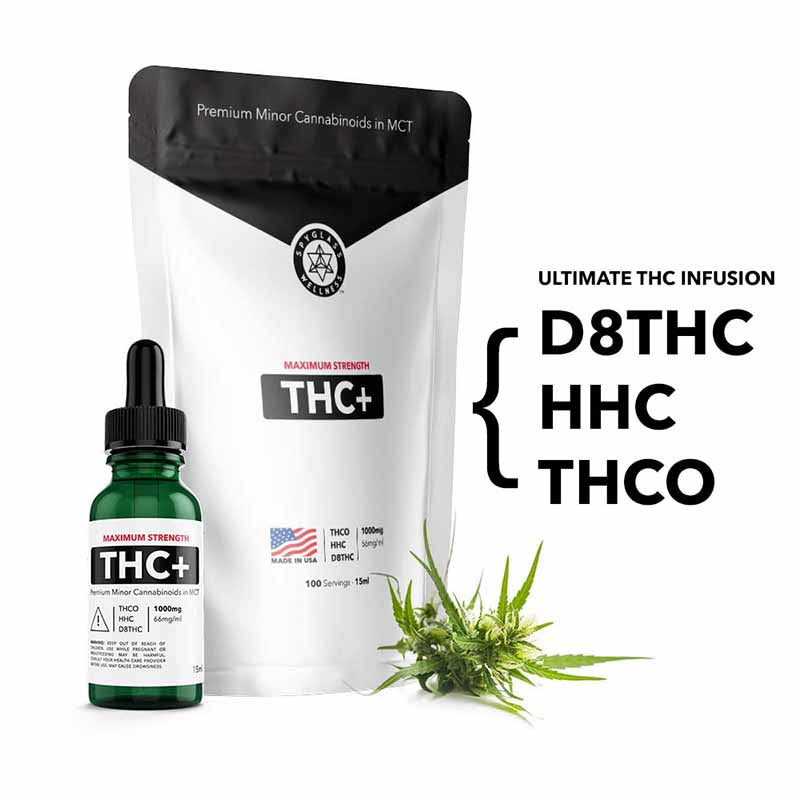 THC+ Full-Spectrum Hemp Tincture - 1000mg Strength, Uplifting, Calming, Relaxing