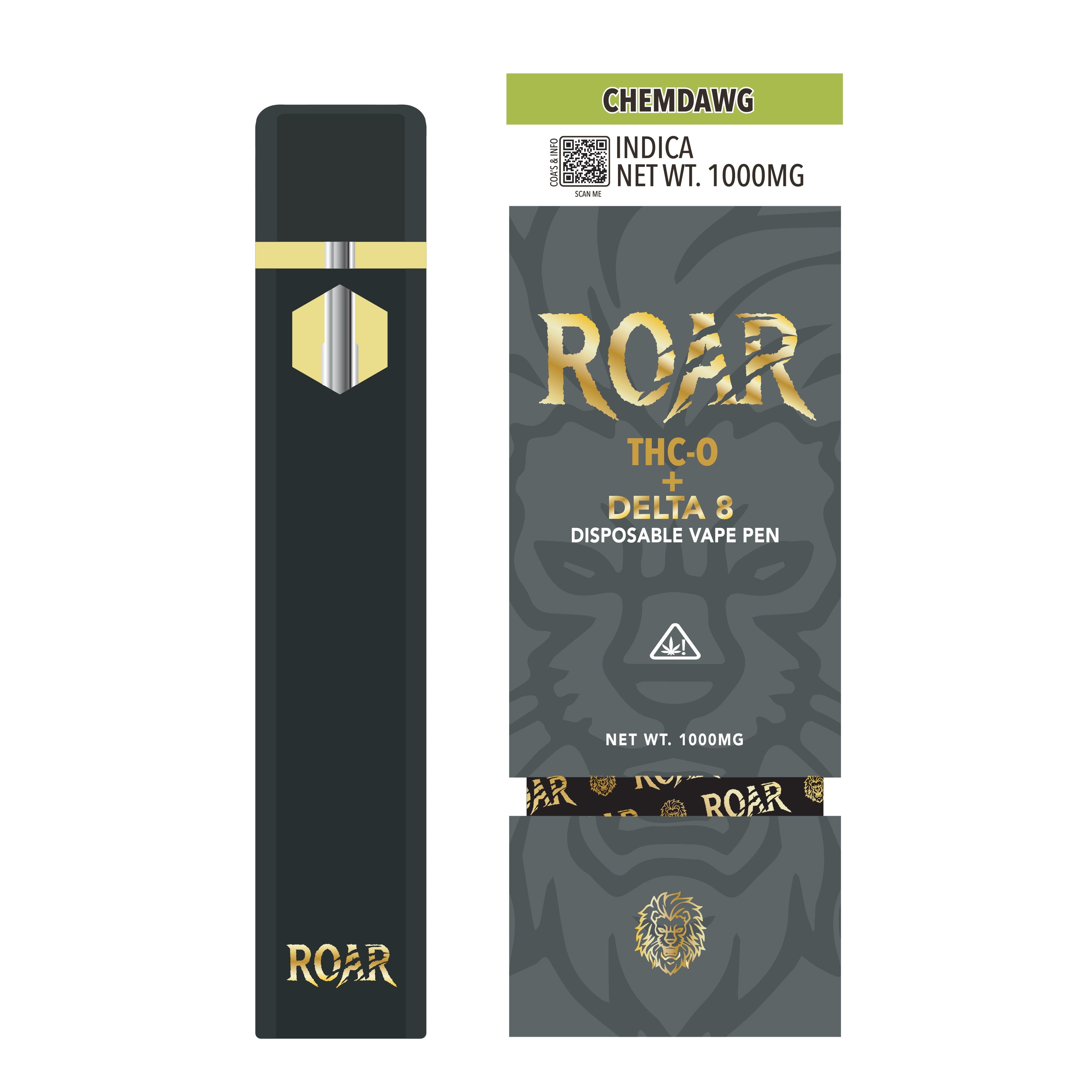 Roar 1mL THC-P + D8 1000mg Disposable Vape - Chemdawg