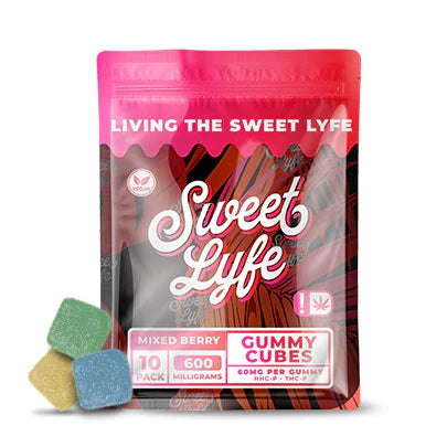 Vegan Gummies 600mg D8+HHC+THCP - Mixed Berry Flavor