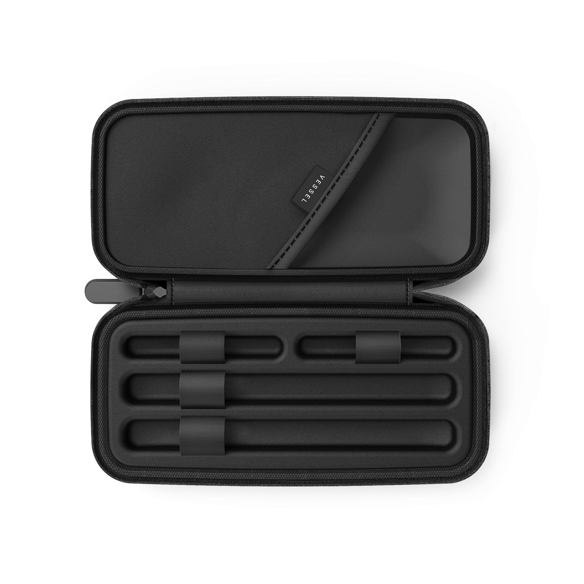 a black case that has a pen in it