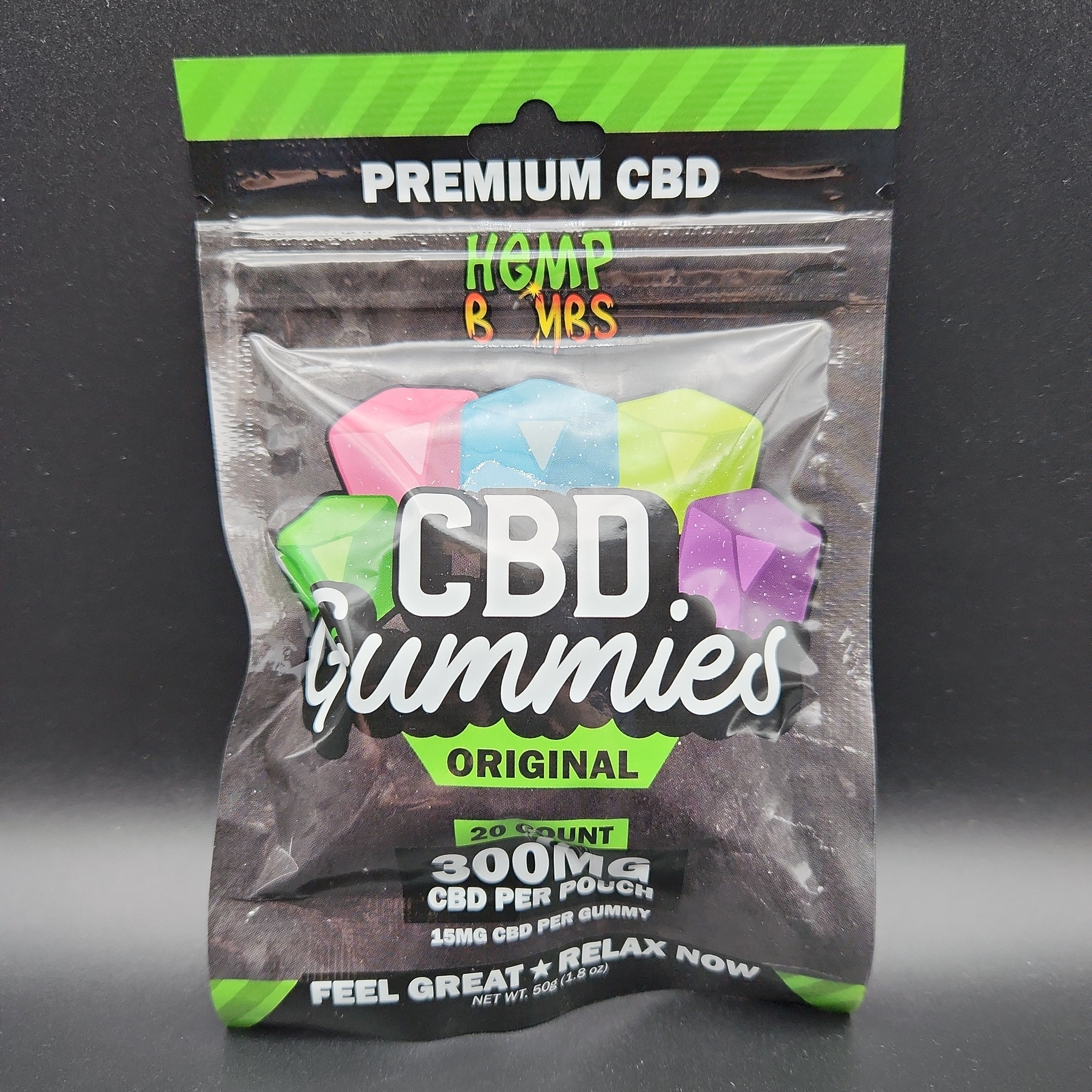 a bag of cbd gummies sitting on a table