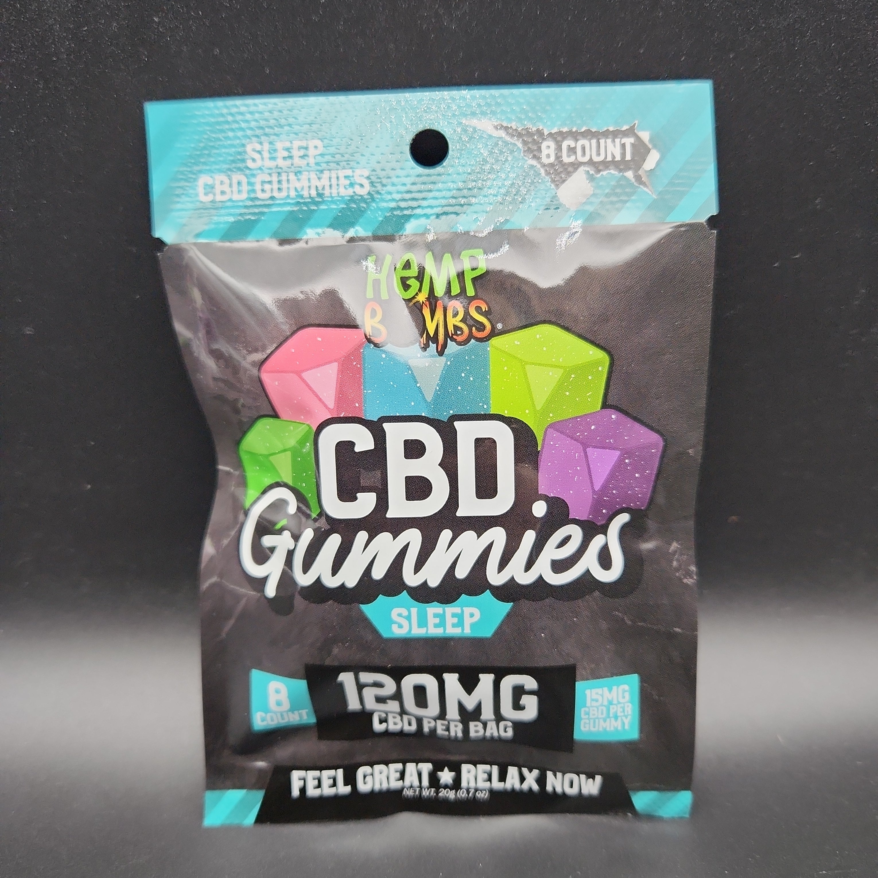 a bag of cbd gummies sitting on a table