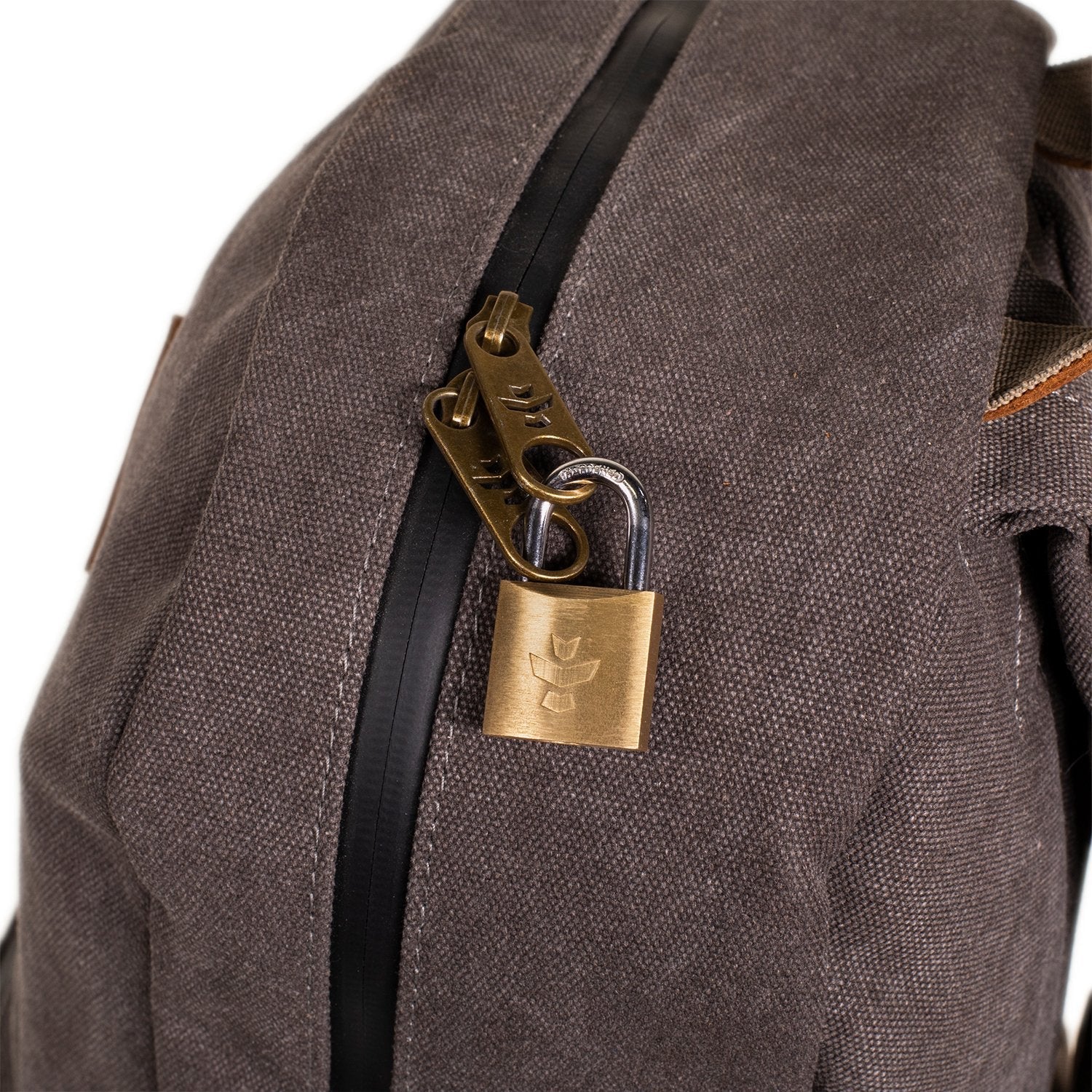 a close up of a backpack with a key on it