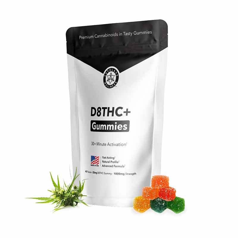 D8THC+ Vegan Gummy Fruit Chews - 1000mg Total, 40 Chews