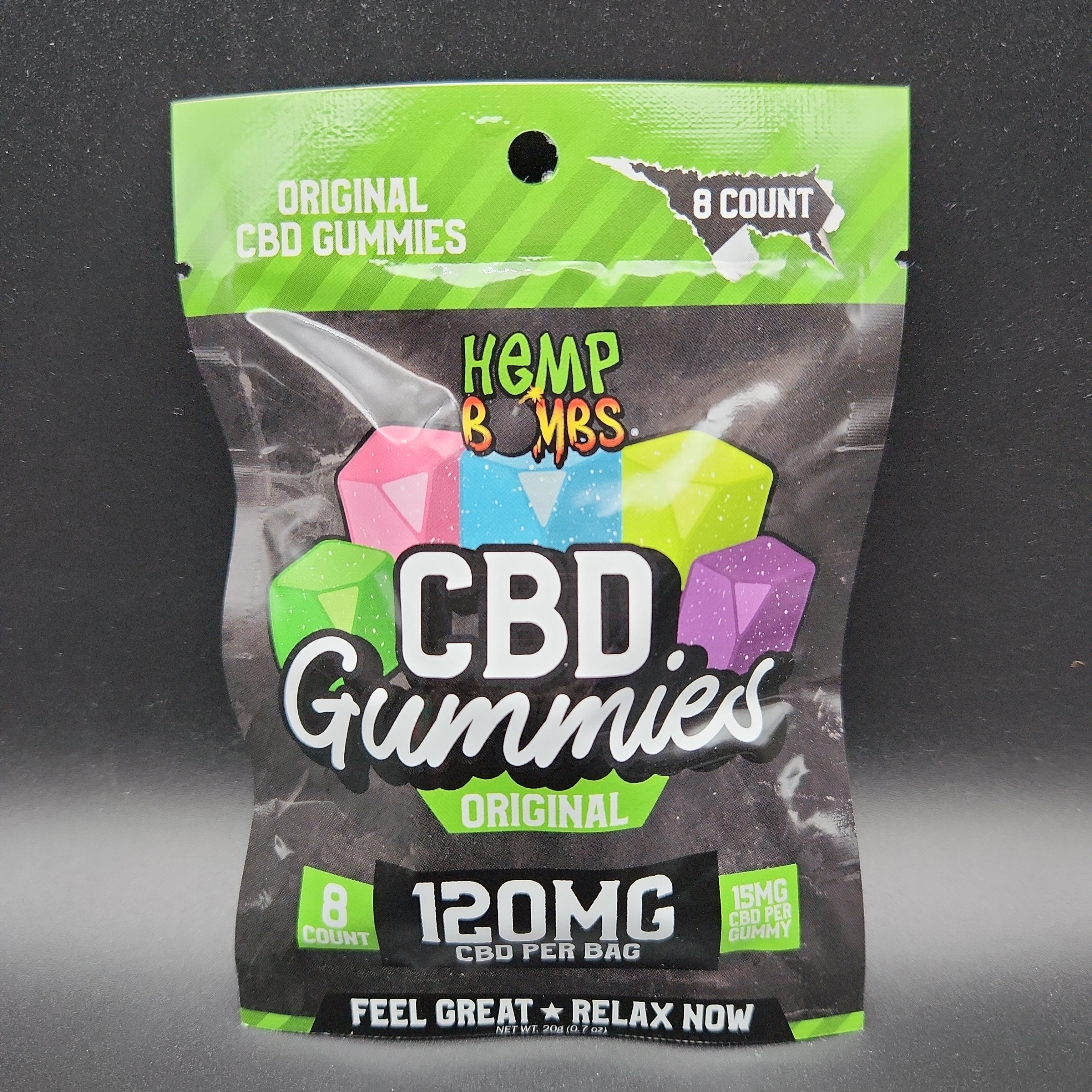 a bag of cbd gummies sitting on a table