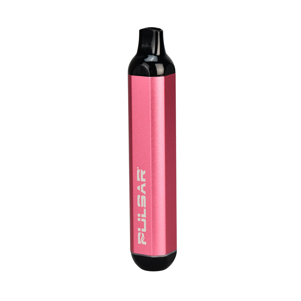 a pink bottle with a black cap on a white background