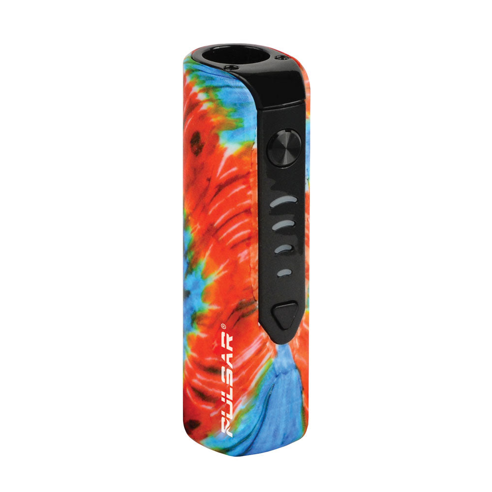 an electronic device with a tie dye design on it