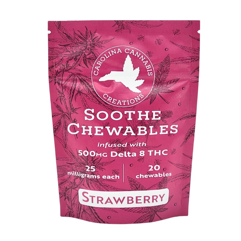 Soothe Chewables - 20ct Bag - Delta 8 - Strawberry Flavor