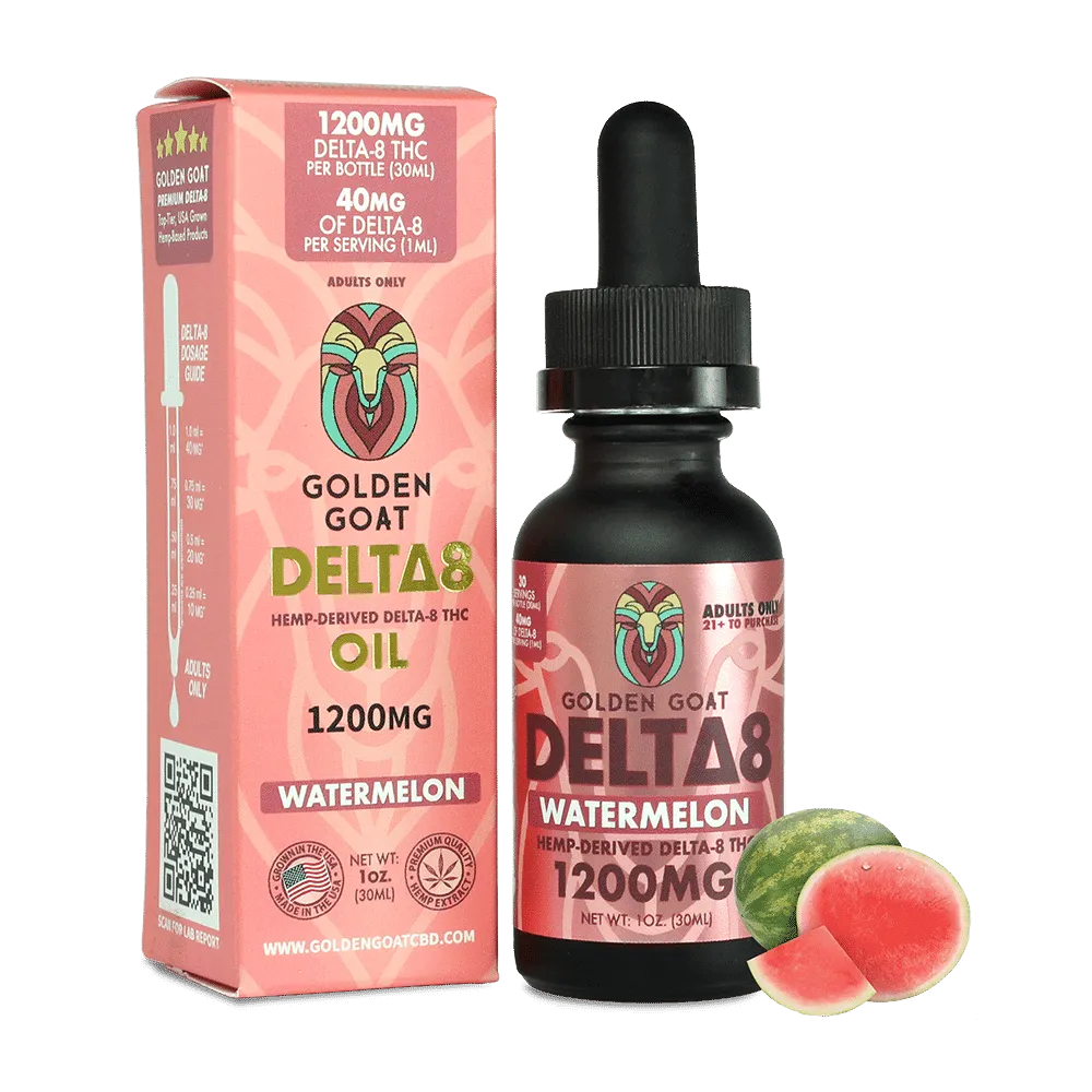 Delta-8 Oil 1200mg Watermelon Flavor - Relaxation & Well-Being