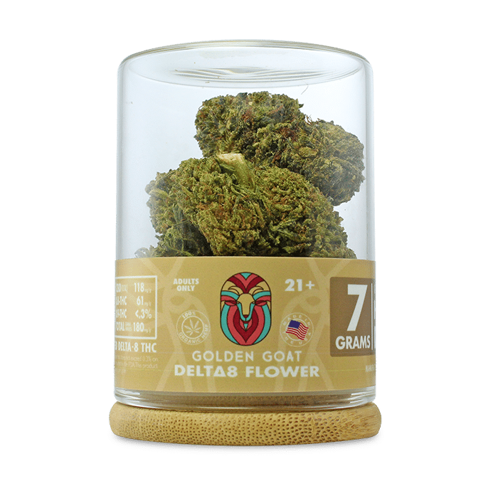 Delta-8 7g Flower - Cookies (Hybrid) with 50mg Delta-8 THC - Glass Stash Jar