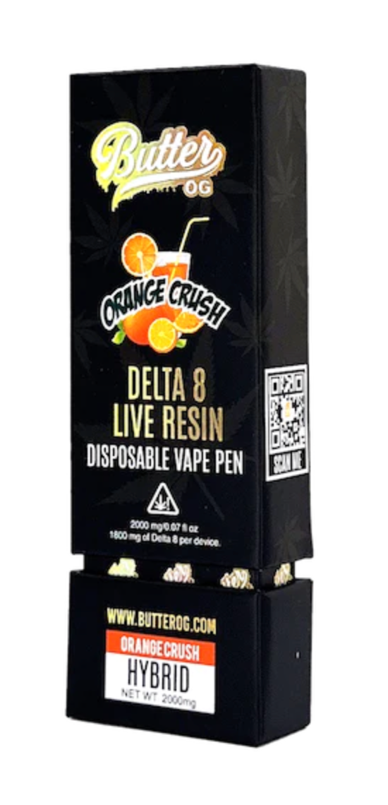 Butter OG Delta 8 Live Resin Disposable Vape 2g - Orange Crush Sativa