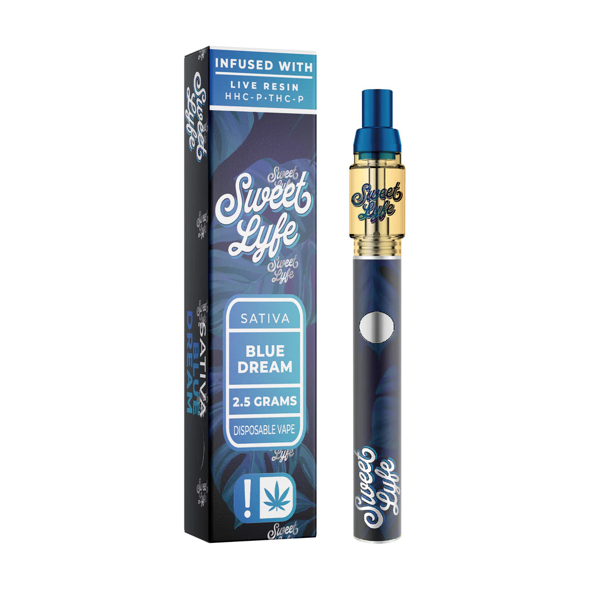 a blue vape next to a box of cigarettes