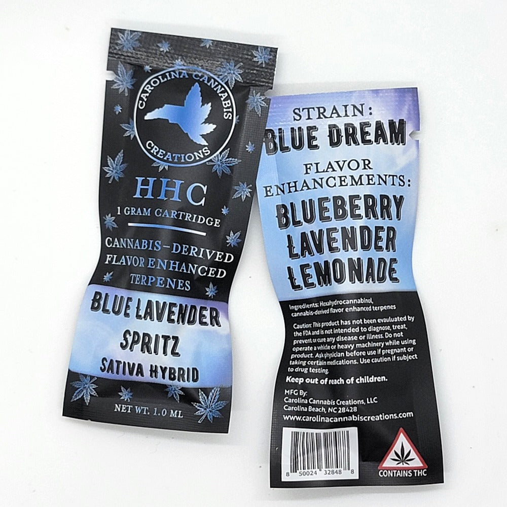 a package of blueberry lavender lemonade on a white surface