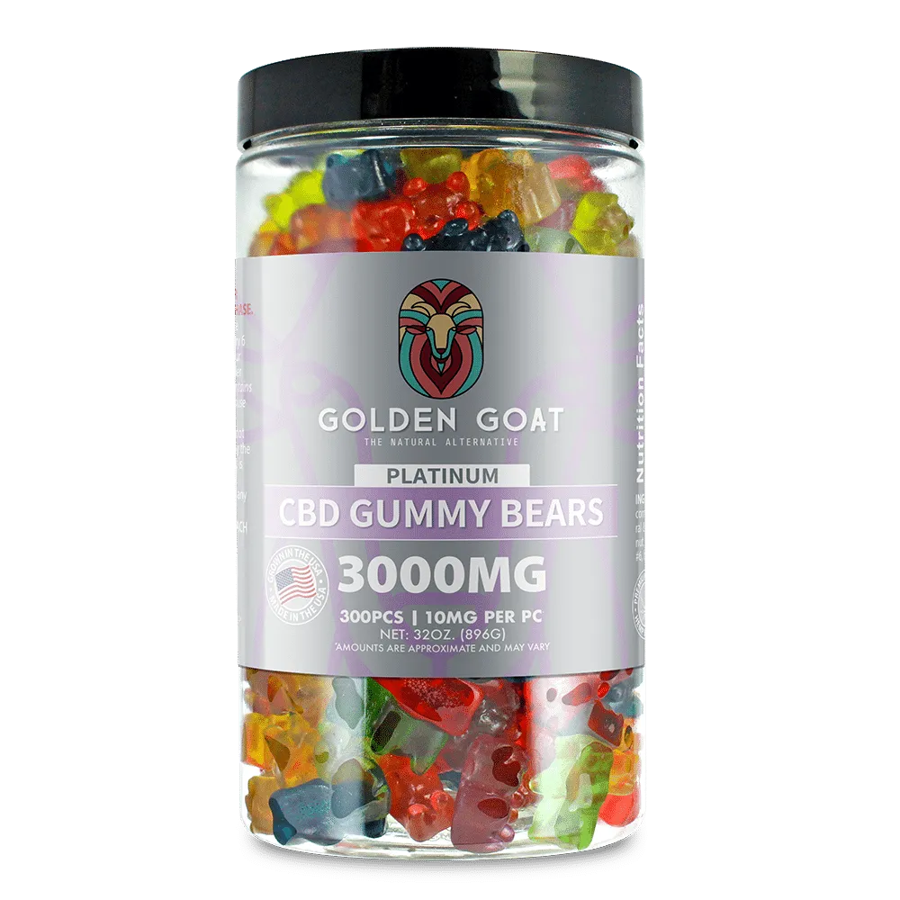 a jar of gummy bears sitting on top of a table