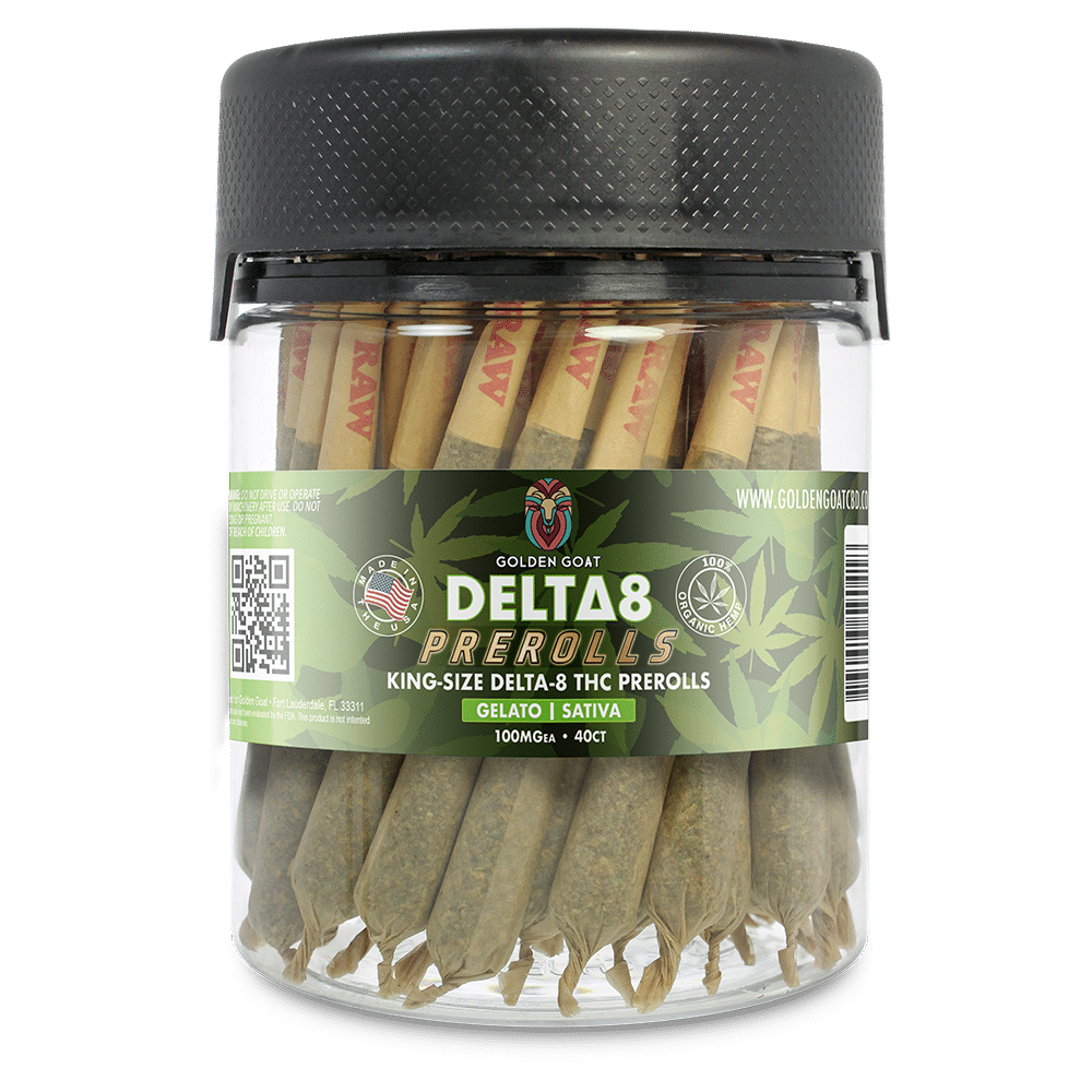 Delta 8 Doobies - Gelato Strain - 50 King Size Jars (100MG Total)