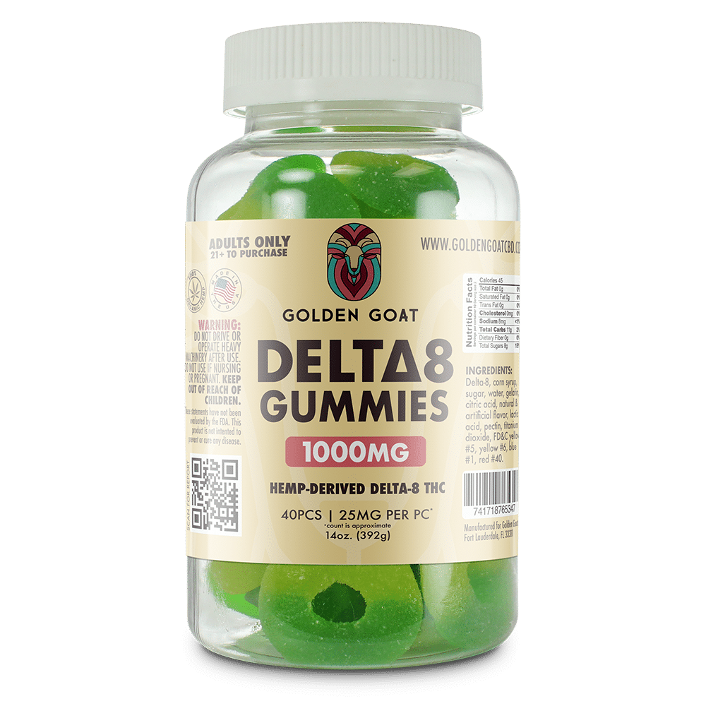 Delta 8 Gummies 1000mg - Apple Rings with Therapeutic Effects