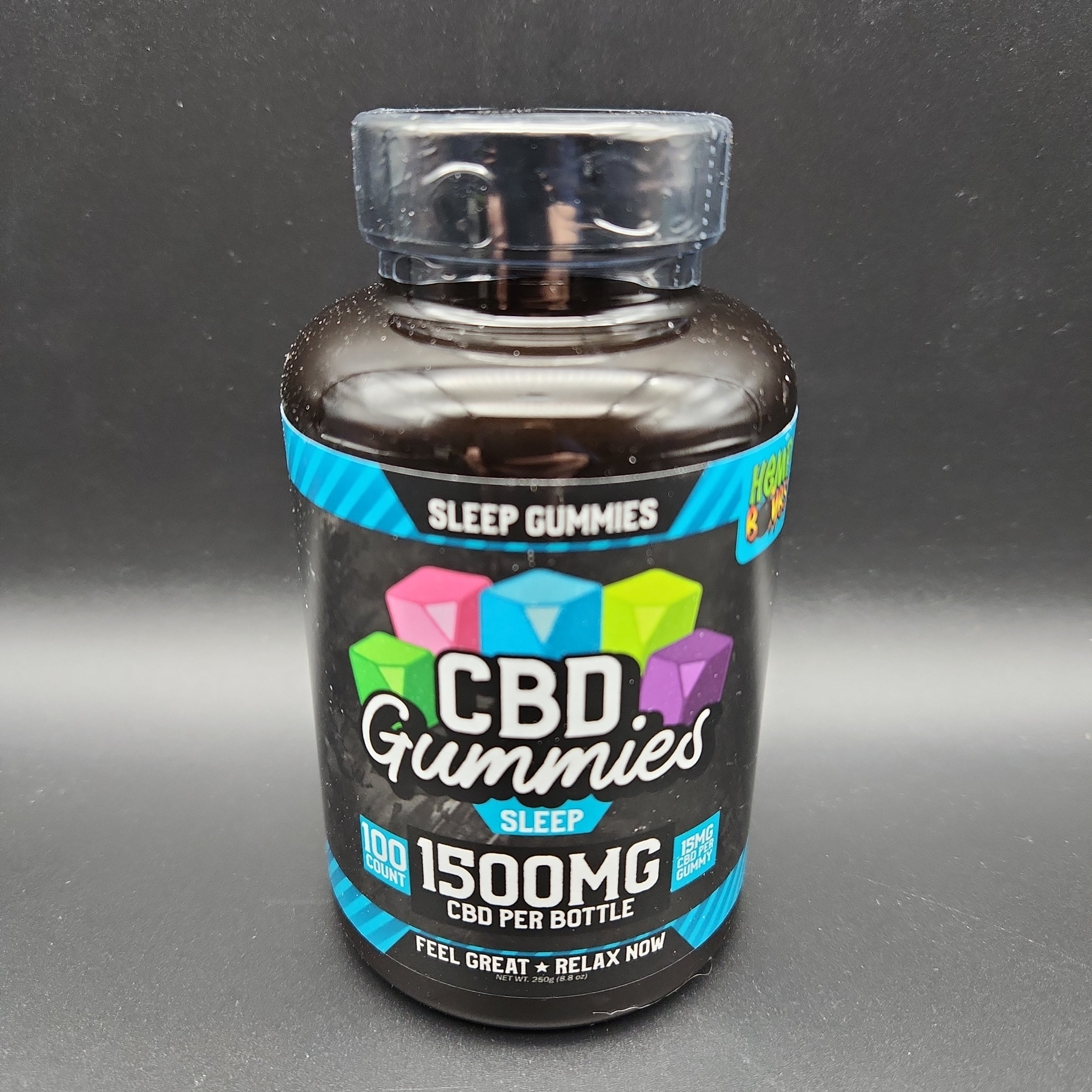 a bottle of cbd gummies sitting on a table