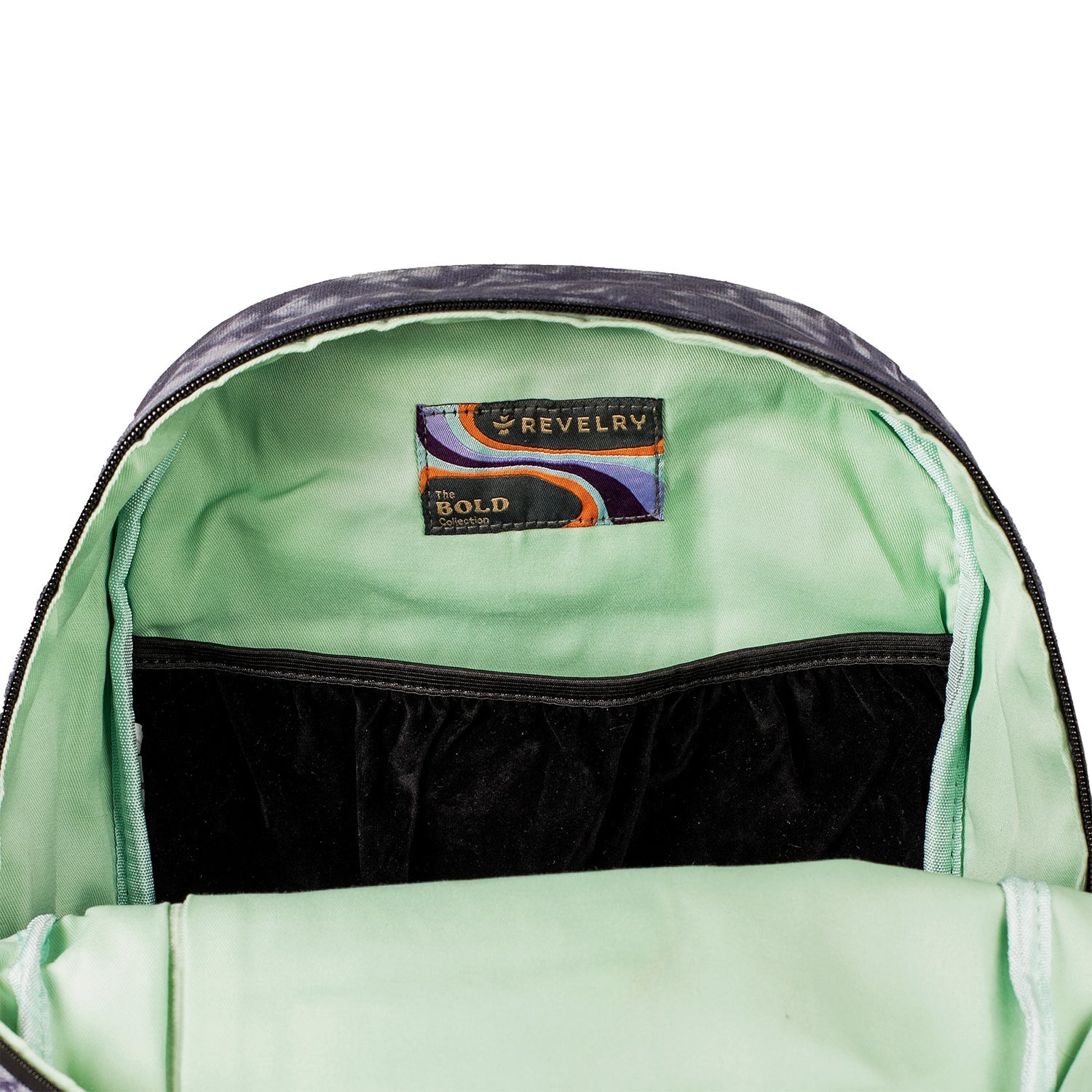 a close up of a green and black backpack