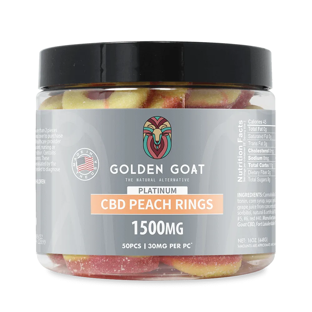 a jar of cbd peach rings