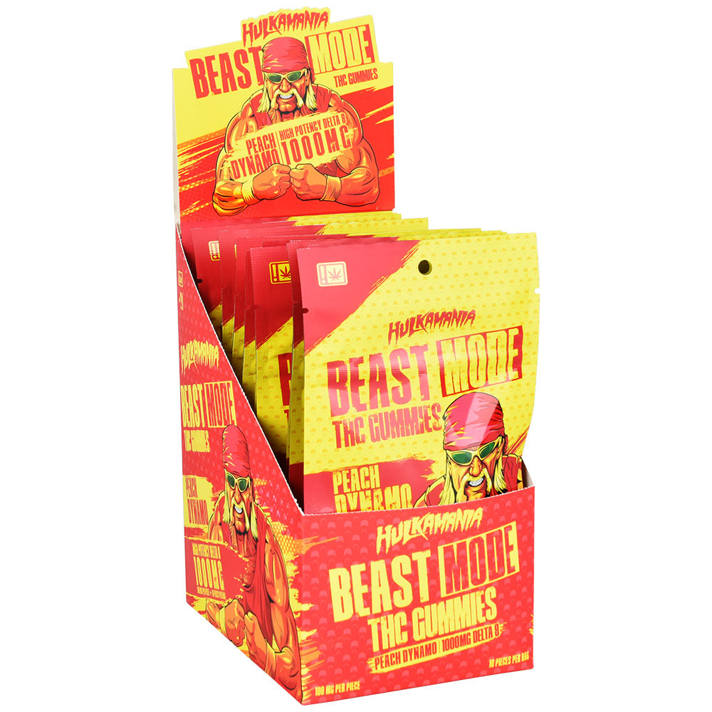 Hulkamania Beast Mode Delta 8 Gummies | 1000mg | 10pc | Peach Dynamo | 12pc Display