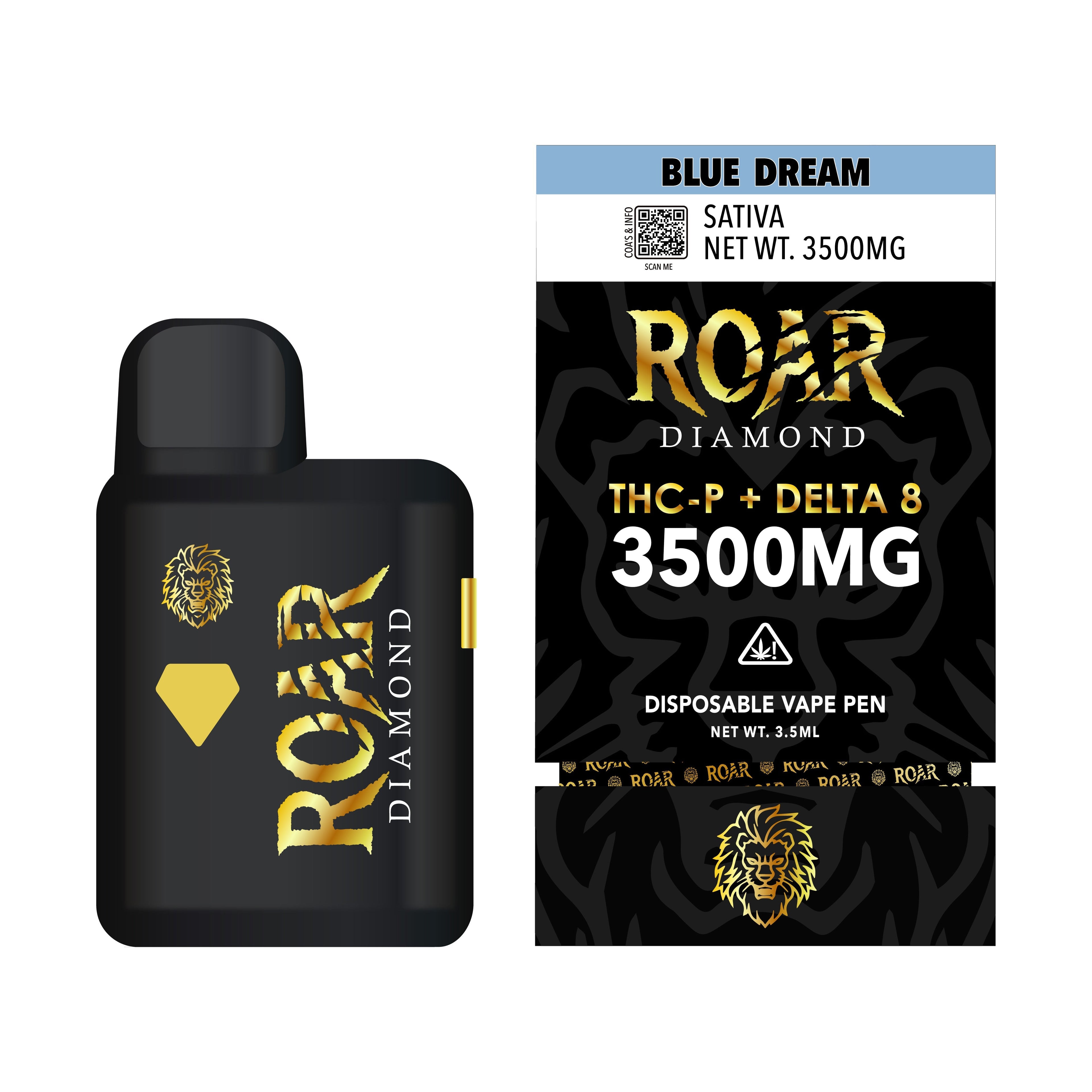 a bottle of roar diamond next to a box