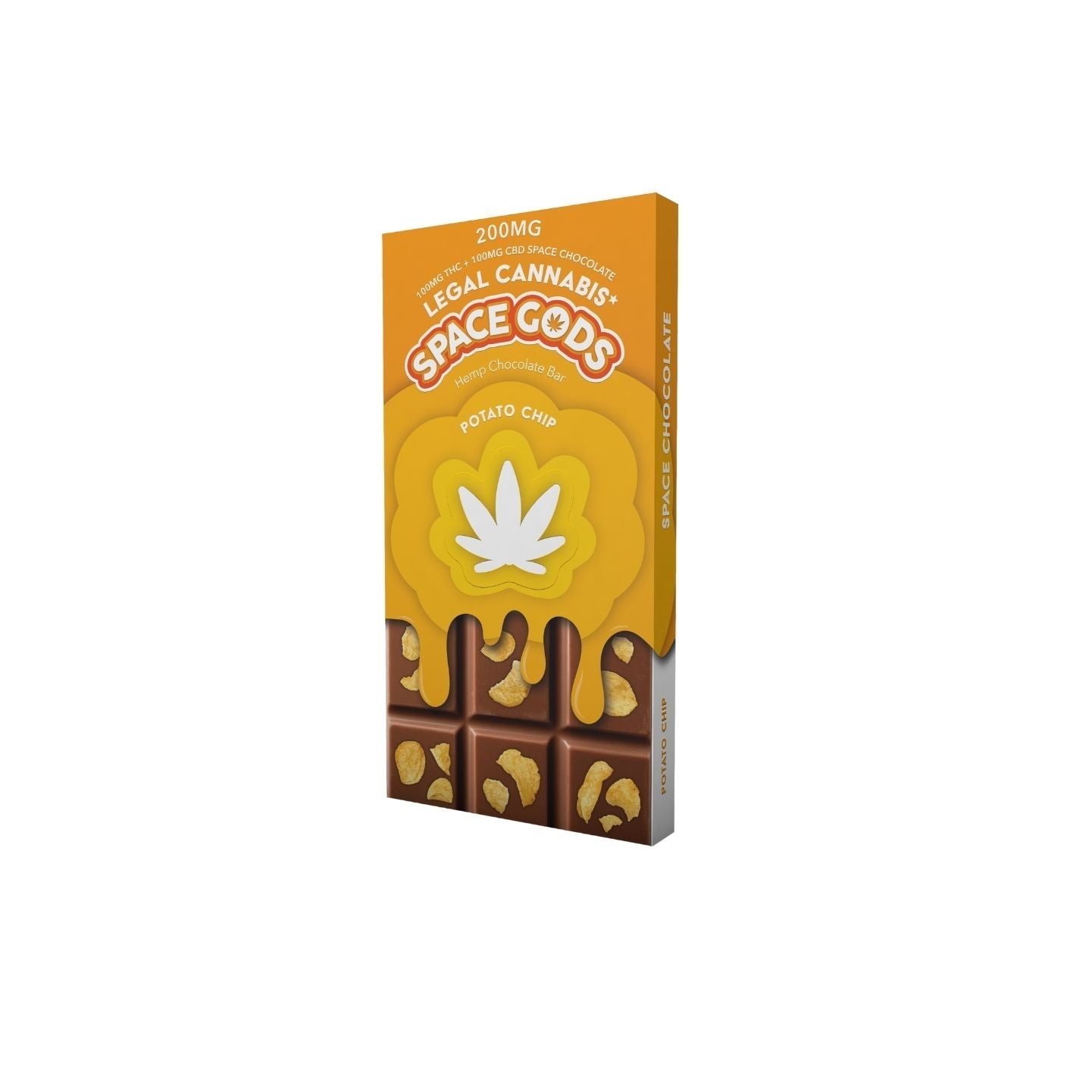 Space Gods Chocolates Potato Chip Delta-9 1.4oz Bar - 100MG Delta-9 + 100MG CBD, 5 Flavors