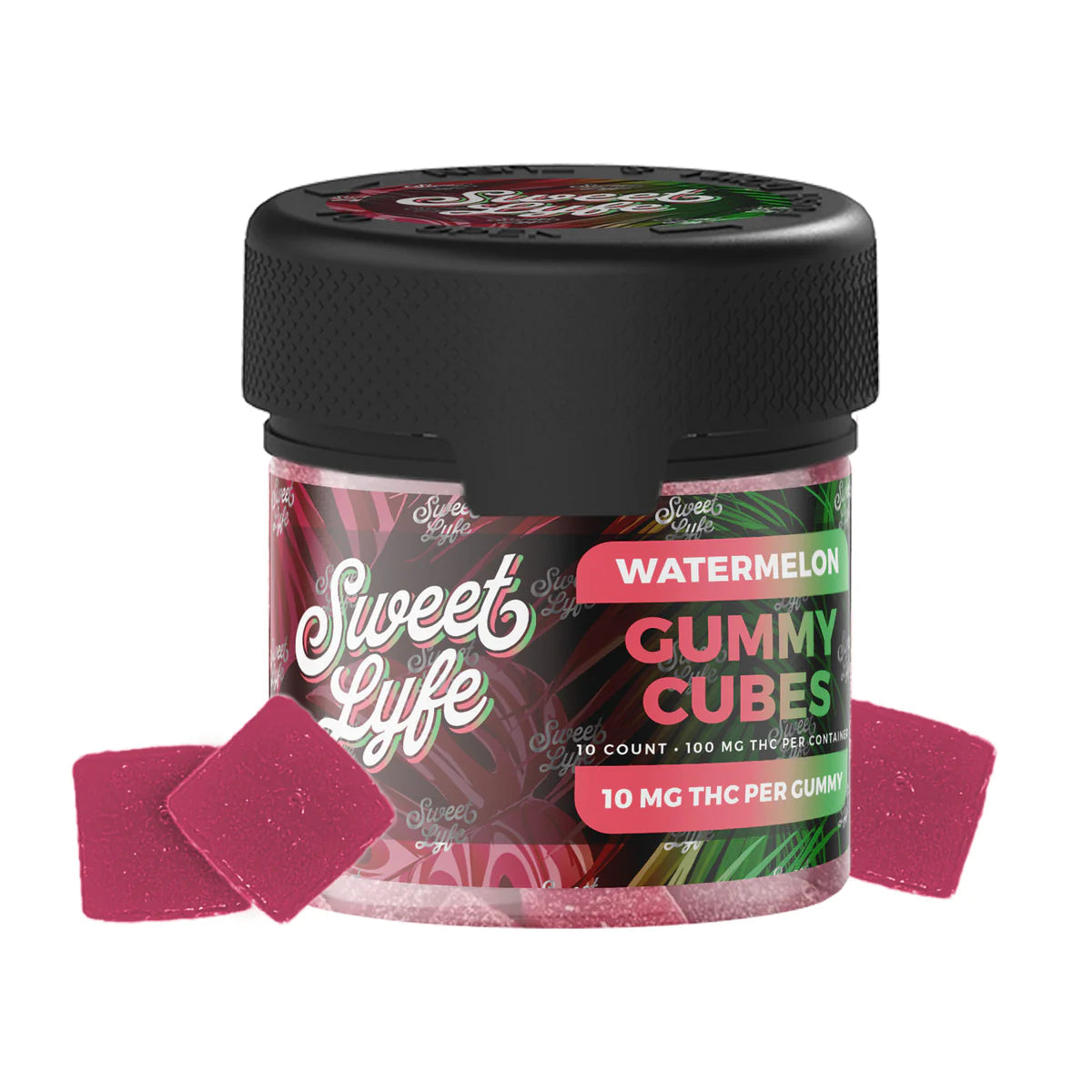 Vegan Gummies 100mg D9 THC - Watermelon Flavor - 2oz Jar