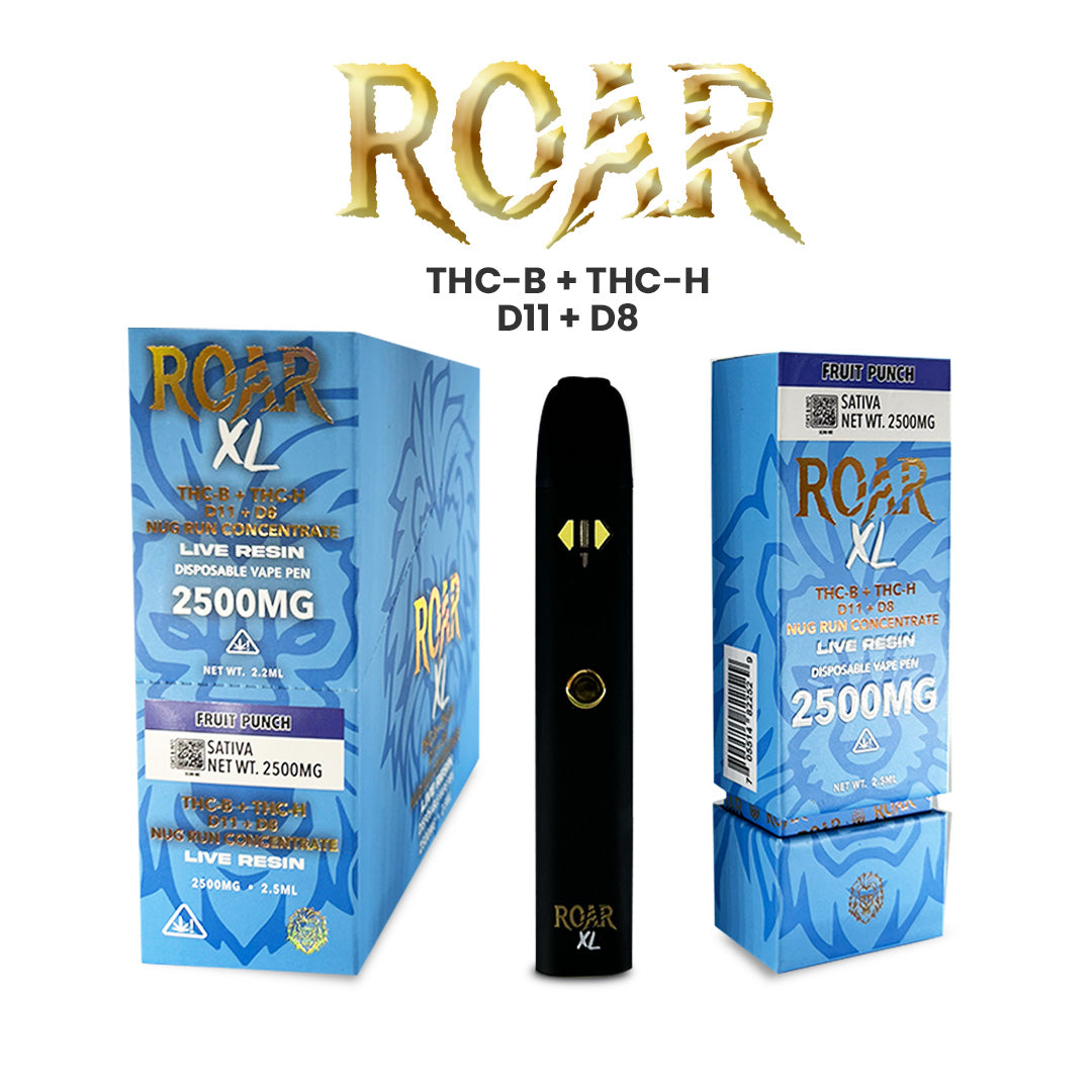 Roar XL THC-P + D8 2500mg Disposable Vape - Fruit Punch