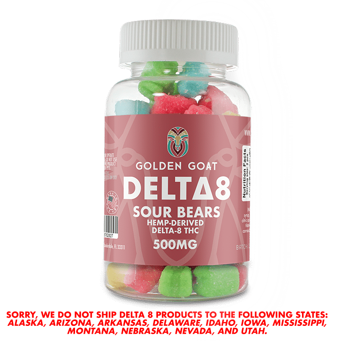 Delta 8 Gummies 500mg - Sour Gummy Bears - 1000mg Delta 8 THC - Relaxation & Wellness