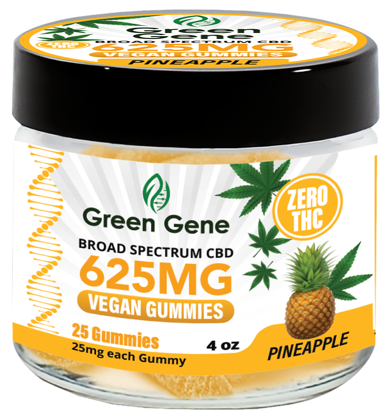 a jar of cbd gummies with pineapple