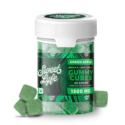 Vegan Gummies 1500mg - D8+HHC+THCP - Green Apple Flavor