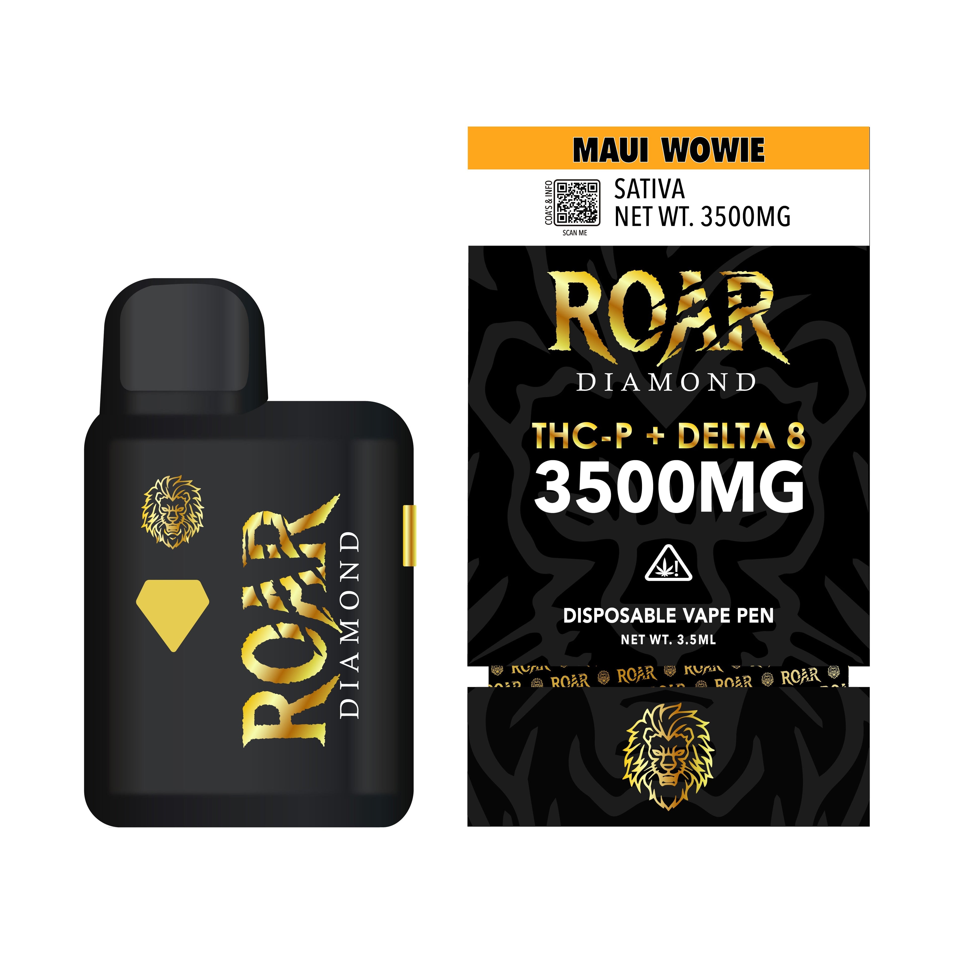 Roar Diamond THC-P + Delta 8 3500mg Disposable Vape - Maui Wowie