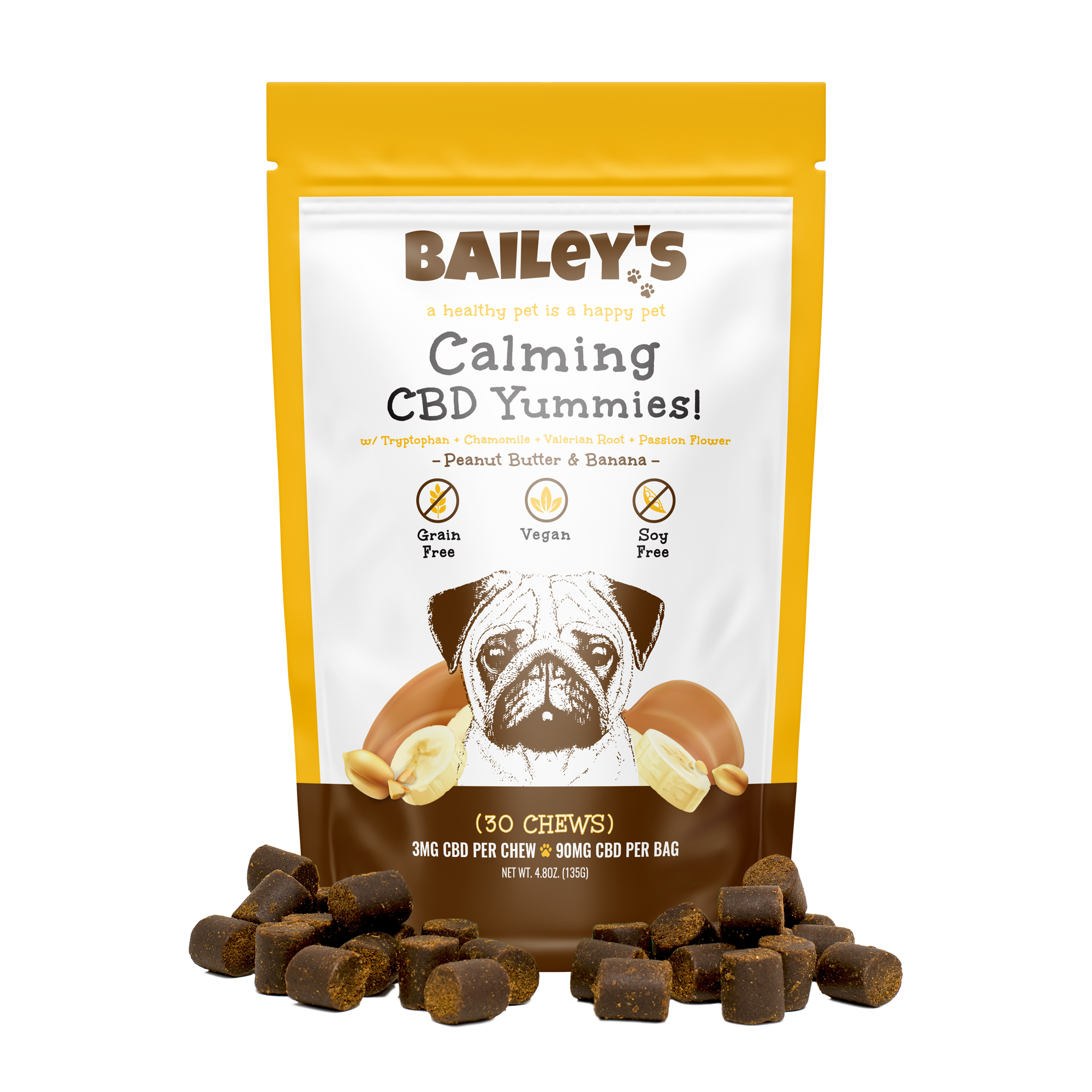 a bag of balley's calming cbd gummies