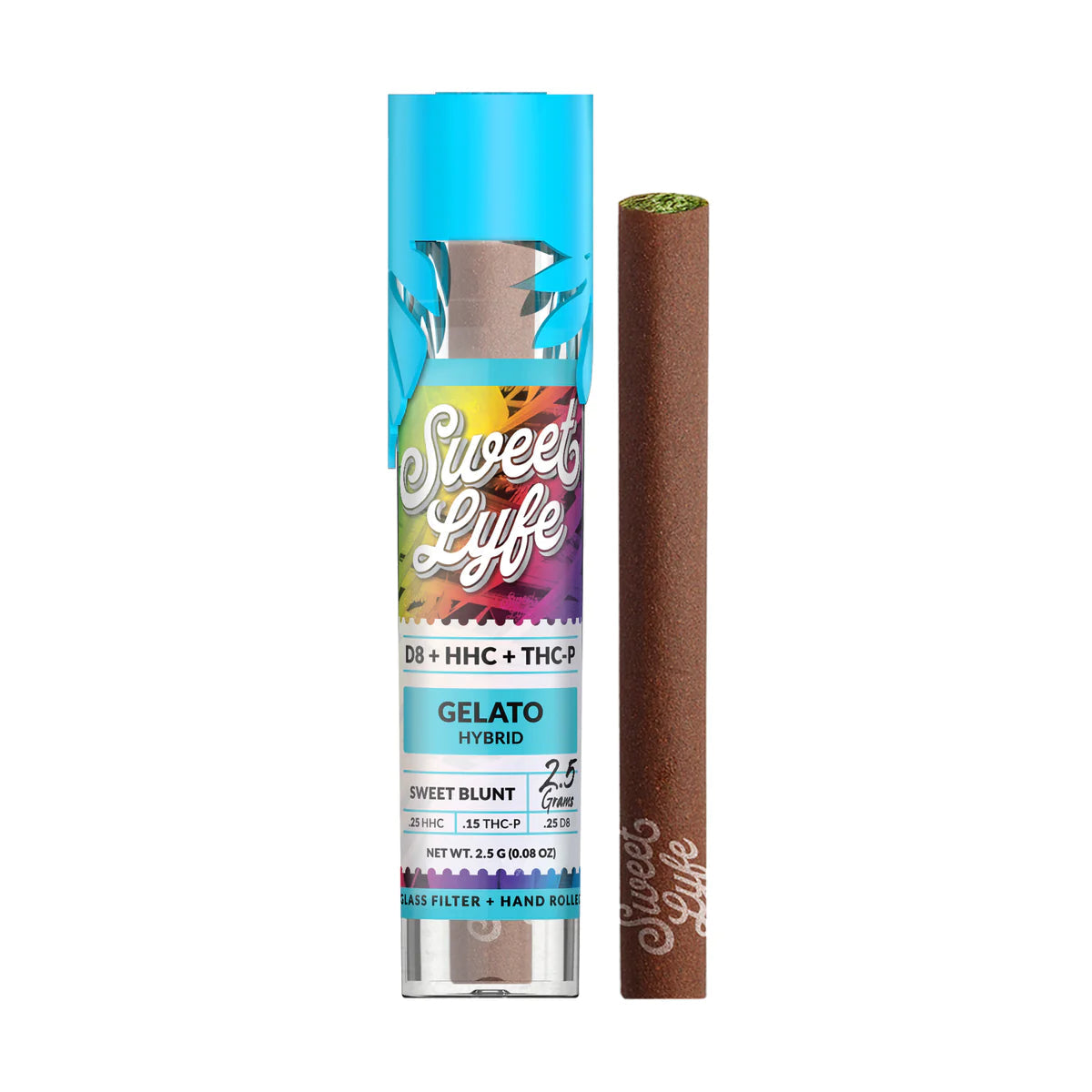 Sweet Blunt D8 Hemp Blunt - Gelato Flavor - 2g - Organic Delta-8-THC Infused Hemp - Smooth and Satisfying Smoke