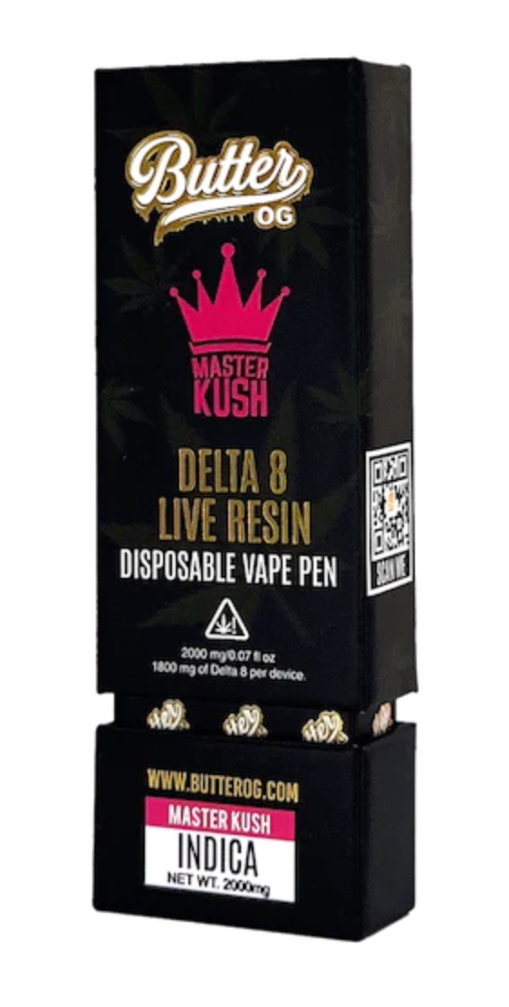 Butter OG Delta 8 Live Resin Indica Disposable Vape 2G