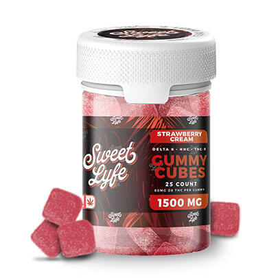 Vegan Gummies 1500mg D8+HHC+THCP - Strawberry Cream