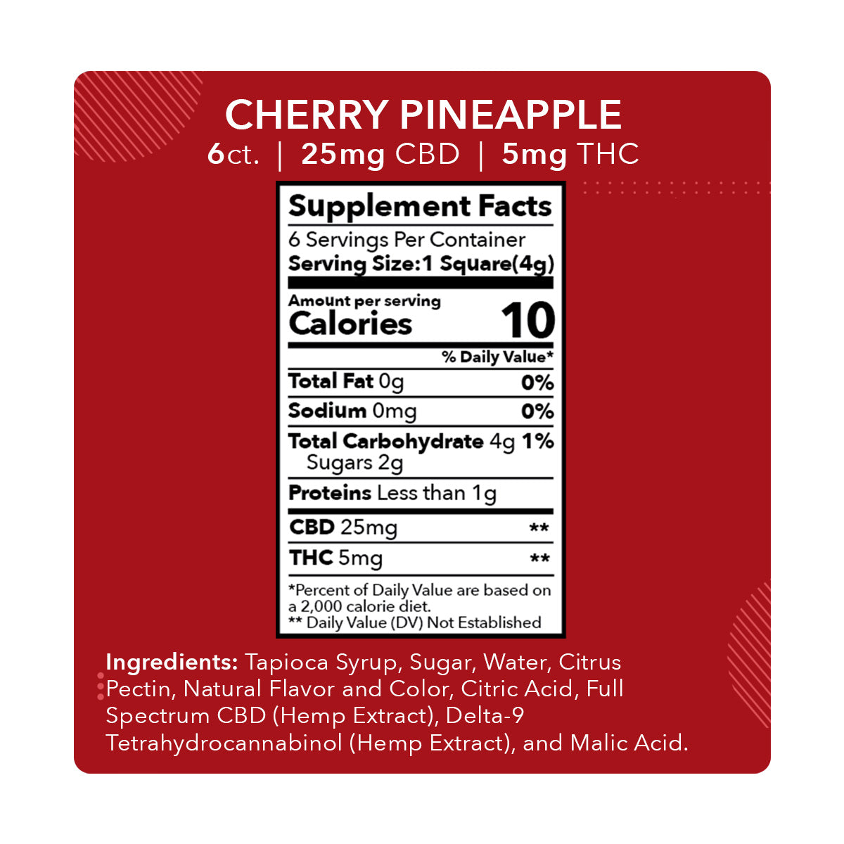 the label for cherry pineapple