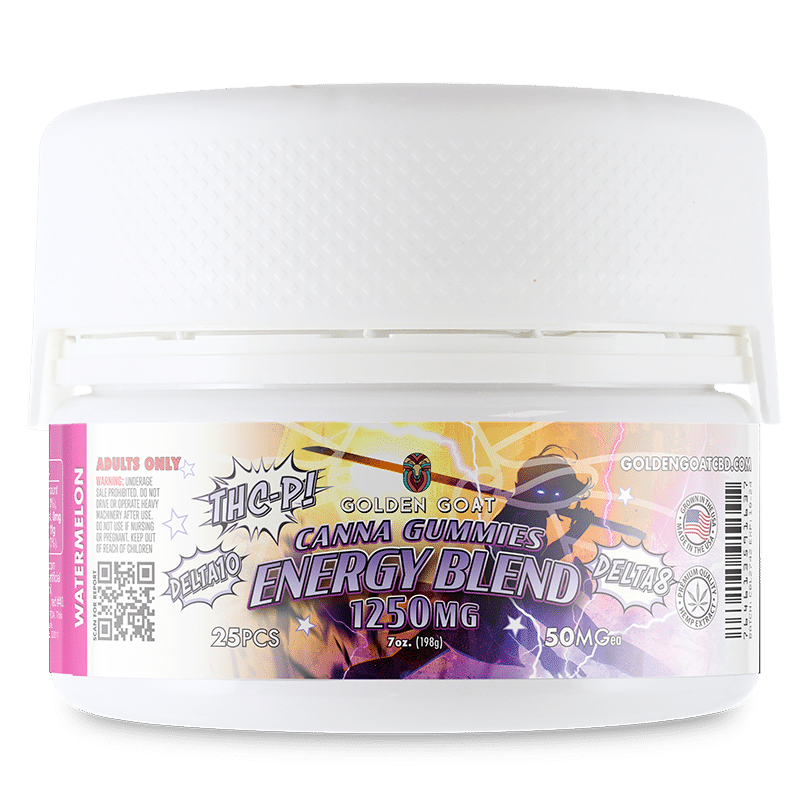 Energy Blend Canna Gummies - 1250mg - Watermelon Rings with Delta-9, HHC, and THC-P