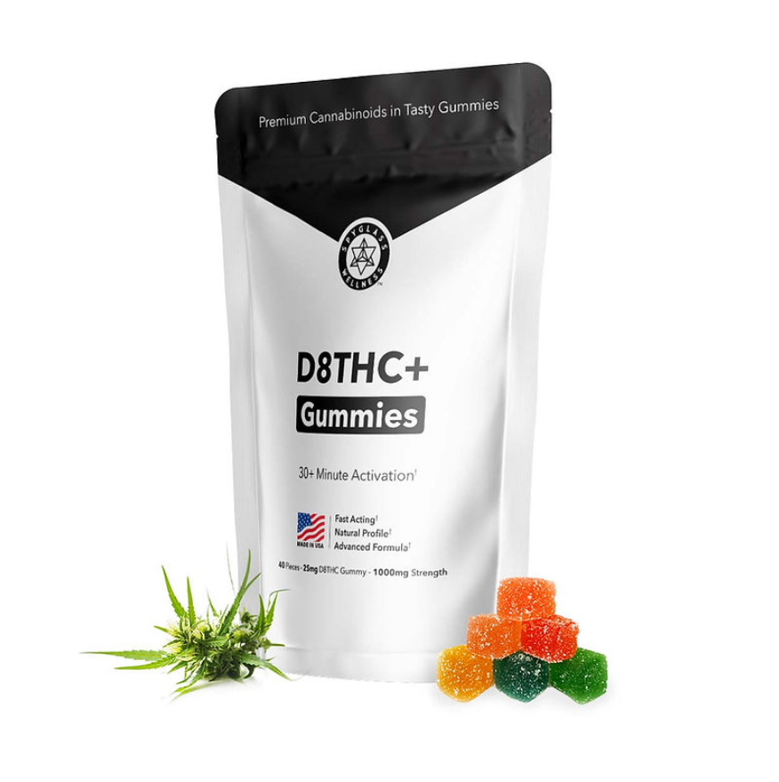 D8 THC+ Gummies - Relaxation, Mood Support & Healthy Sleep - Vegan Friendly (25mg)