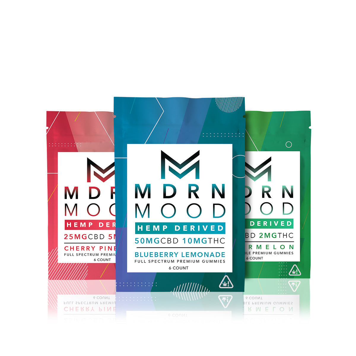 Mdrn Mood 3Pack Mixed Variety Bag (18ct) - CBD/THC Gummies Sampler