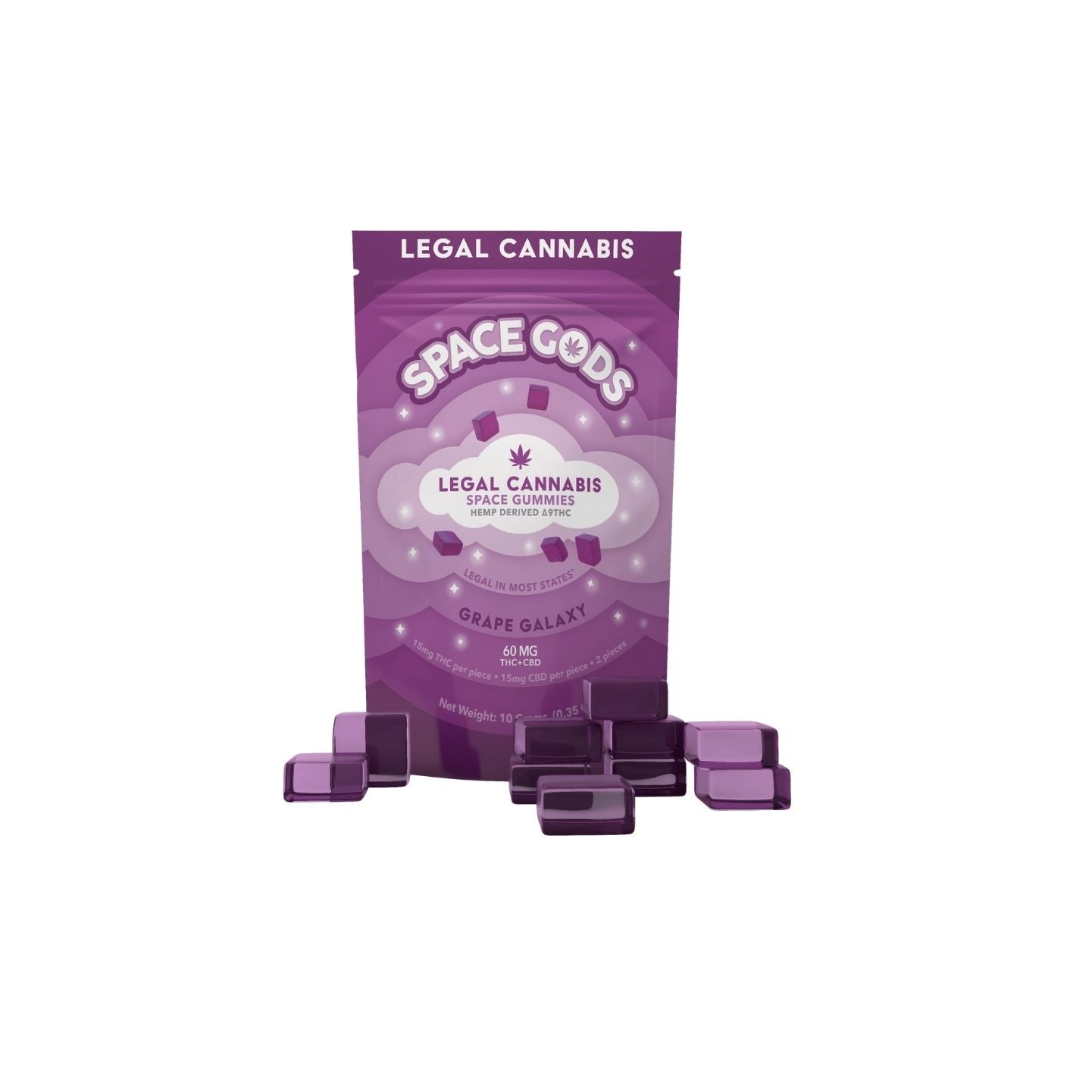 a package of purple sugar cubes sitting on top of each other