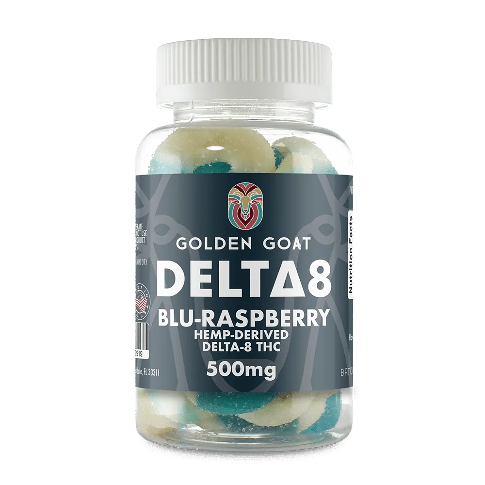 Delta 8 Gummies 500mg Blue Raspberry Rings - Relaxation & Therapeutic Effects - Emerald Ventures MN LLC