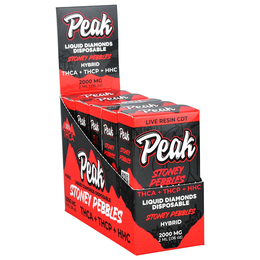 three boxes of peak strong peddles on a white background