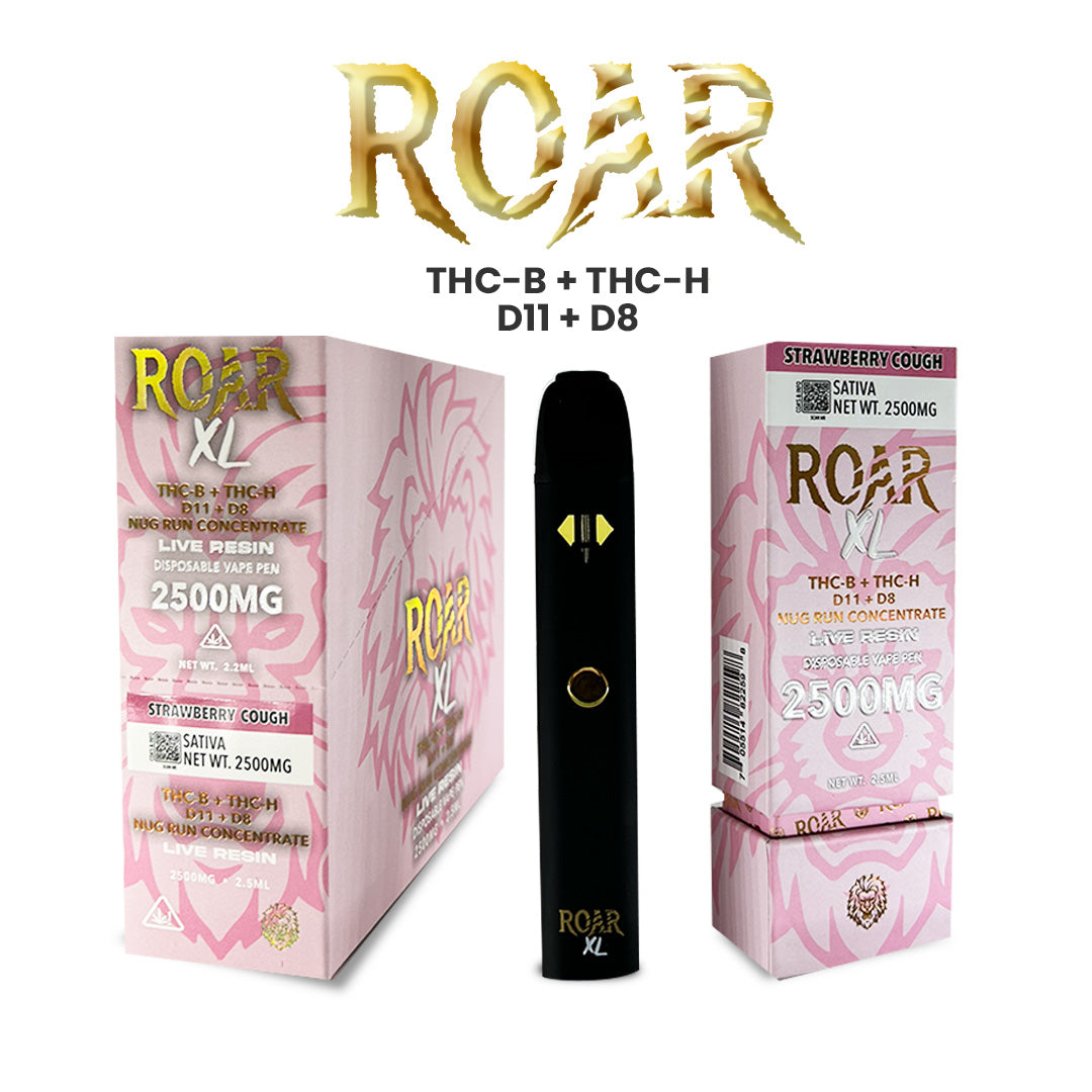 Roar XL THC-P + D8 2500MG - Strawberry Cough Vape - Supreme Satisfaction