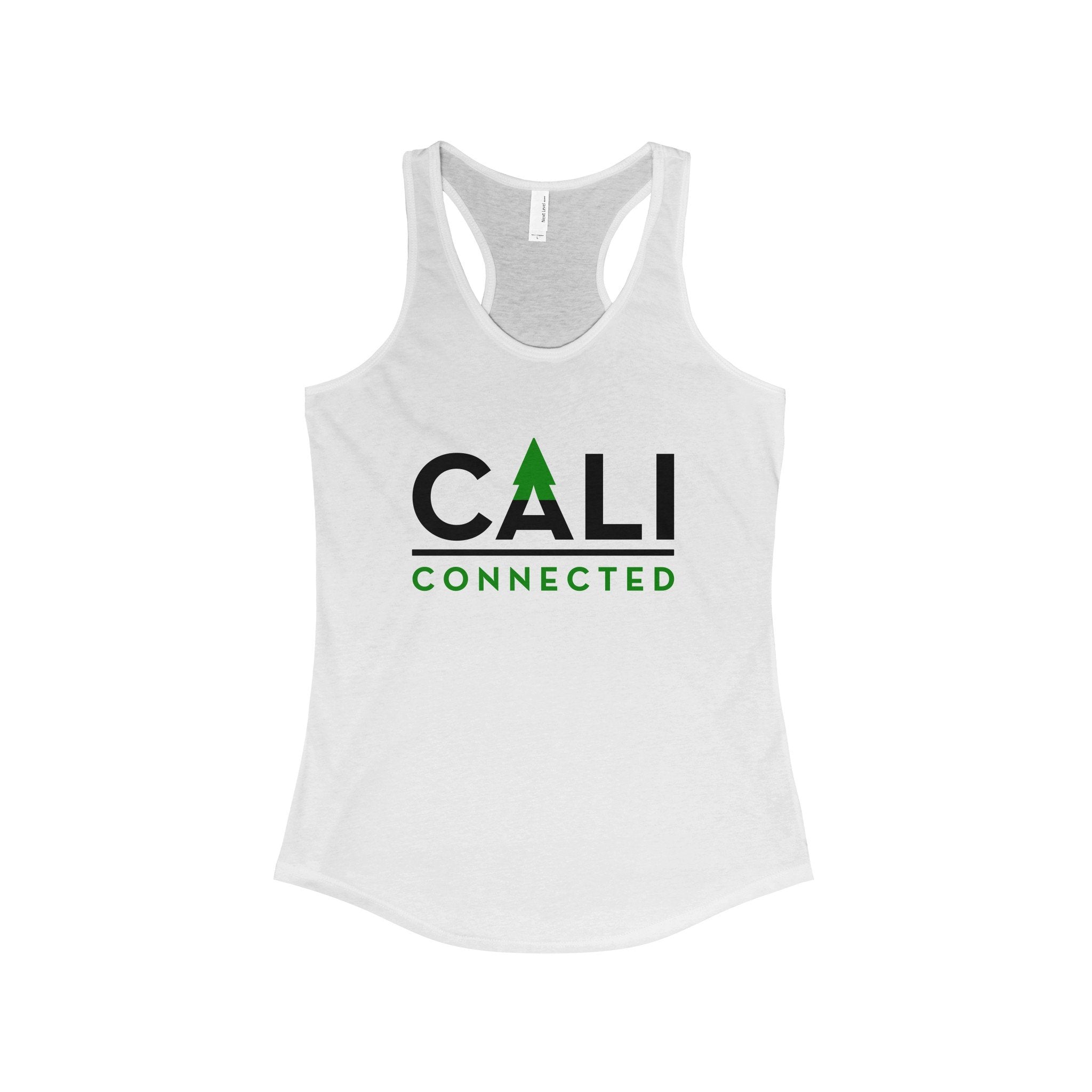 CaliConnected Women's Slim Fit White Racerback Tank