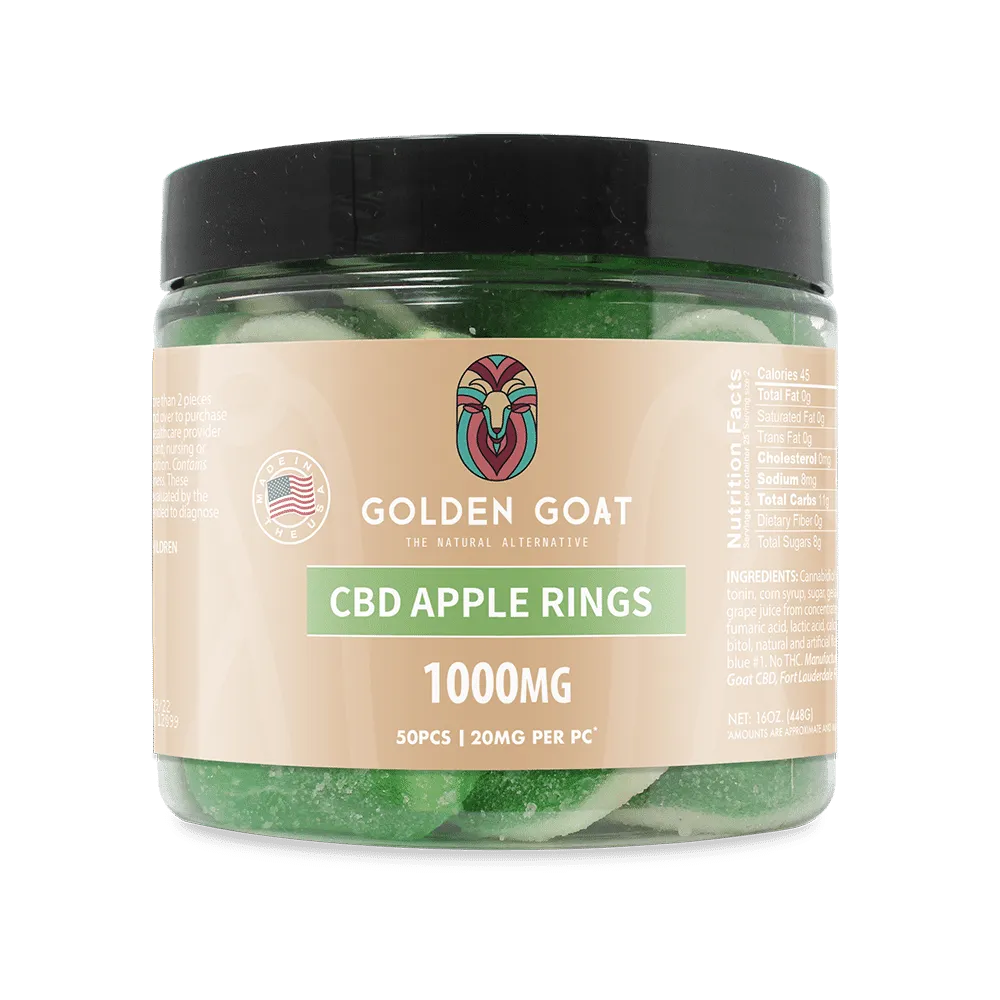 a jar of cbd apple rings