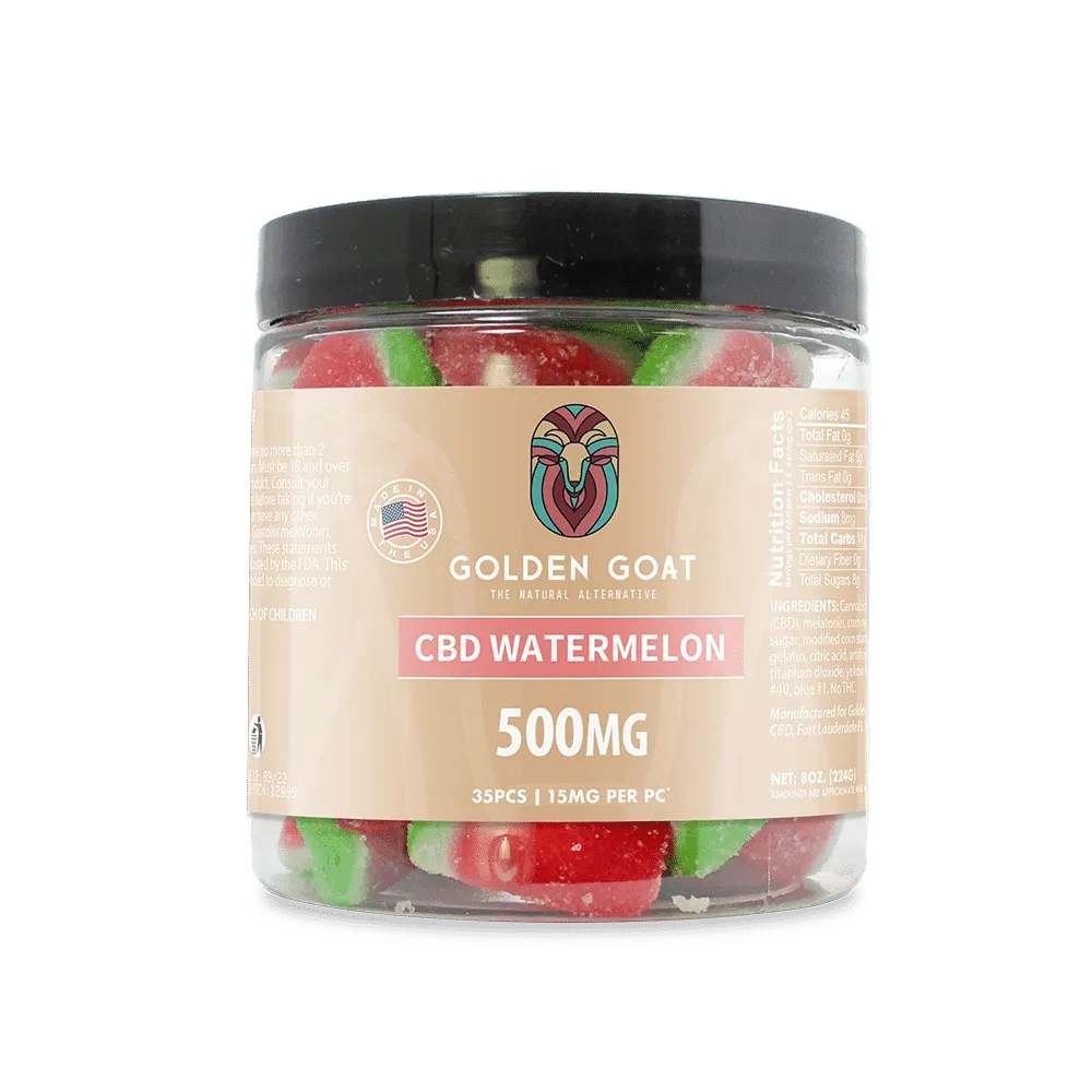 a jar of cbd watermelon gummy bears