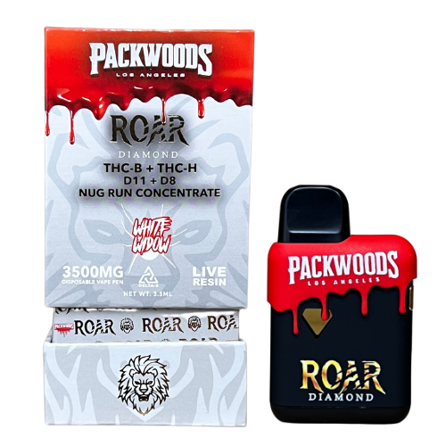 Roar x Packwoods Nug Run Concentrate 3500MG Live Resin THC-B + THC-H D11 + D8 - White Widow