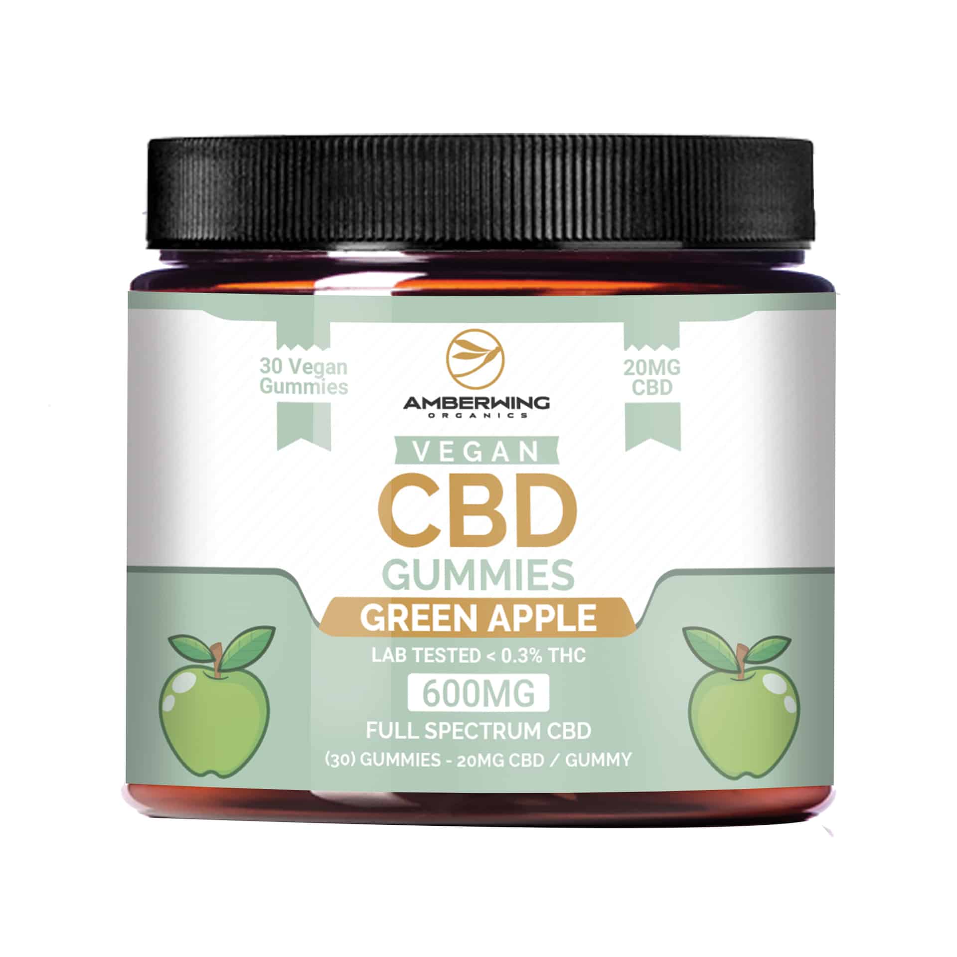 a jar of green apple cbd gummies