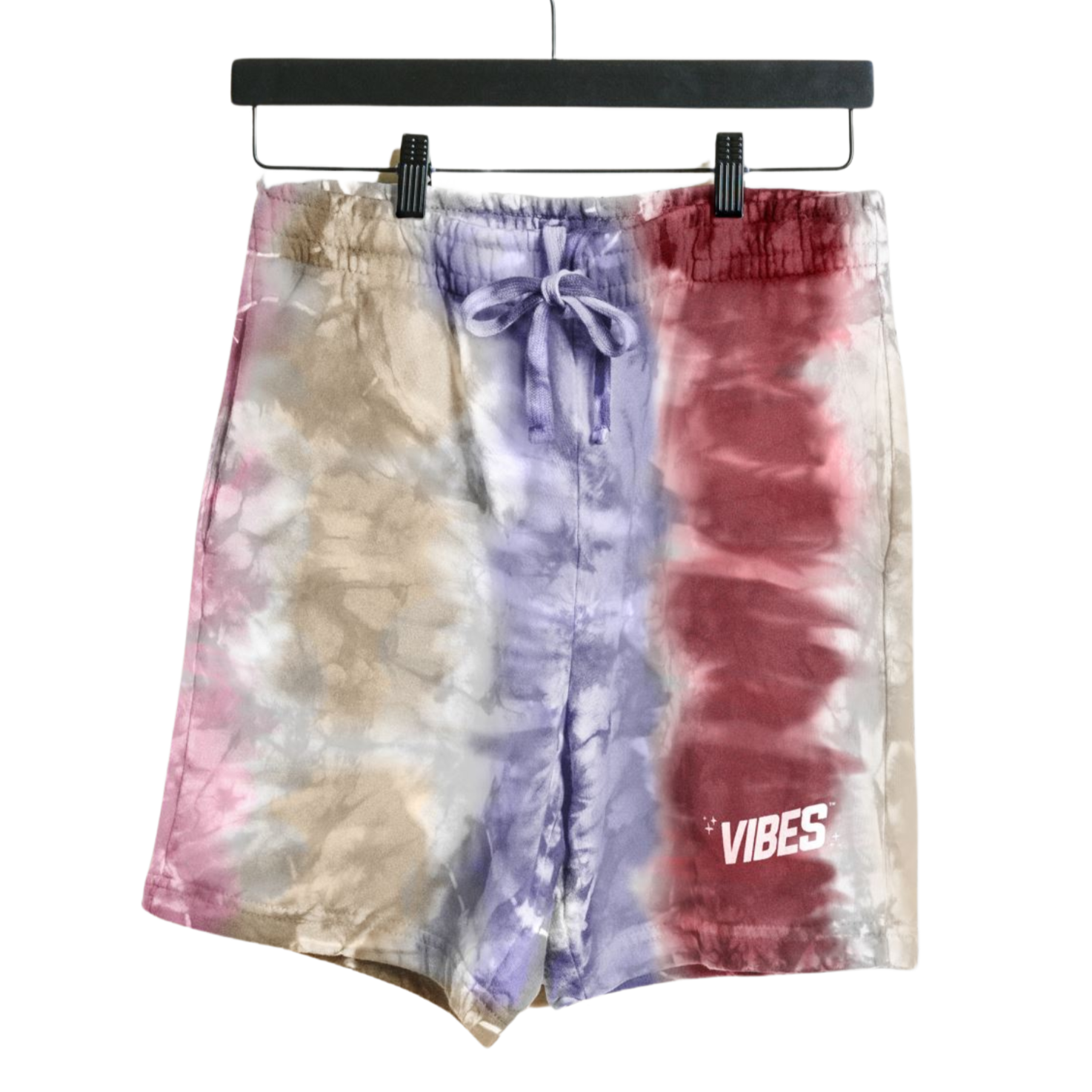 VIBES Vibe Tribe Striped Tie Dye Shorts